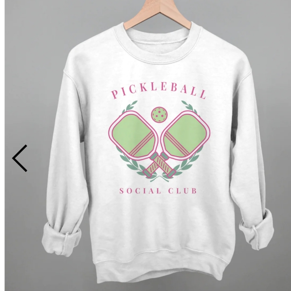 Pickleball Social Club White Graphic Sweatshirt